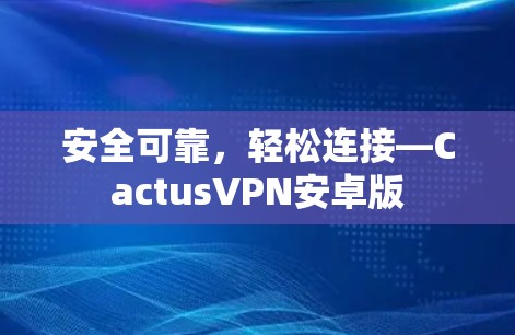 安全可靠,轻松连接—CactusVPN安卓版 安全可靠,轻松连接—CactusVPN安卓版