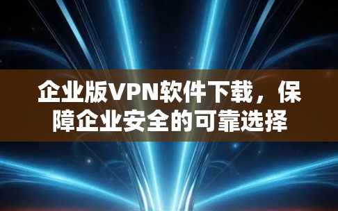 企业版VPN软件下载，保障企业安全的可靠选择