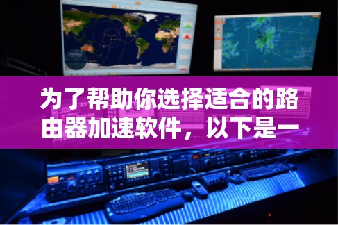 为了帮助你选择适合的路由器加速软件，以下是一个分步骤的建议
